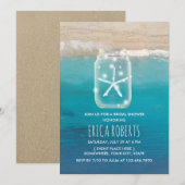 Starfish Mason Jar Tropical Beach Vrijgezellenfees Kaart (Voorkant / Achterkant)