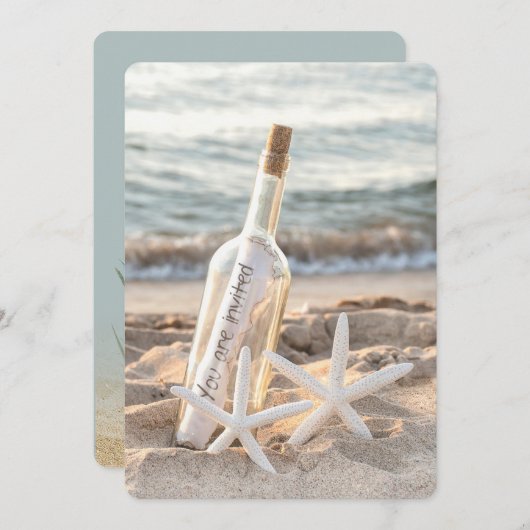 Starfish Message in a Bottle Vow Renewal Kaart (Voorkant / Achterkant)