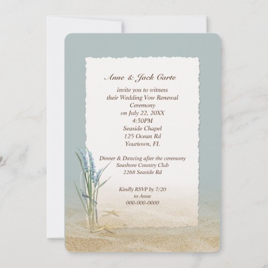 Starfish Message in a Bottle Vow Renewal Kaart (Achterkant)