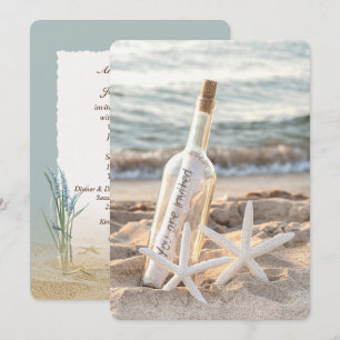 Starfish Message in a Bottle Wedding Kaart