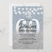 Starfish Modern Dusty Blue Glitter 60th Birthday Kaart (Voorkant)