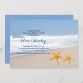 Starfish modern strand bruiloft onder douche kaart (Voorkant / Achterkant)