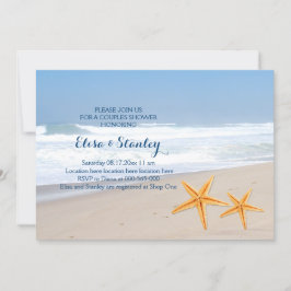 Starfish modern strand bruiloft onder douche kaart