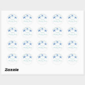Starfish & Moderne lijnen Elegant Beach Custom Fav Ronde Sticker (Vel)