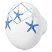 Starfish & Moderne lijnen Elegant Beach Custom Keramische Knop (Rechts)