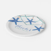 Starfish & Moderne lijnen Elegant Beach Custom Papieren Bordje (Gekanteld)