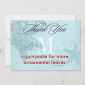 Starfish, Monogram Dank je kaarten, Flat Bedankkaart (Achterkant)