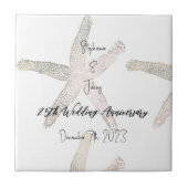 Starfish Monogrammen 25e bruiloft Jubileum Custom Tegeltje (Voorkant)