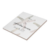 Starfish Monogrammen 25e bruiloft Jubileum Custom Tegeltje (Zijkant)