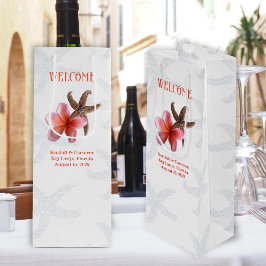 Starfish n Plumeria Destination Wedding Welcome Wijn Cadeautas
