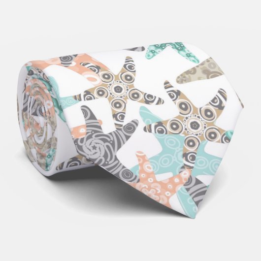 Starfish naadloze herhaalde patroonStropdas Stropdas (Opgerold)