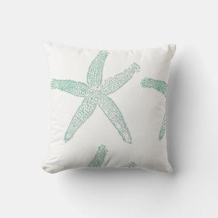Starfish Nautical Beach Blauwgroen Seafoam Green B Buitenkussen