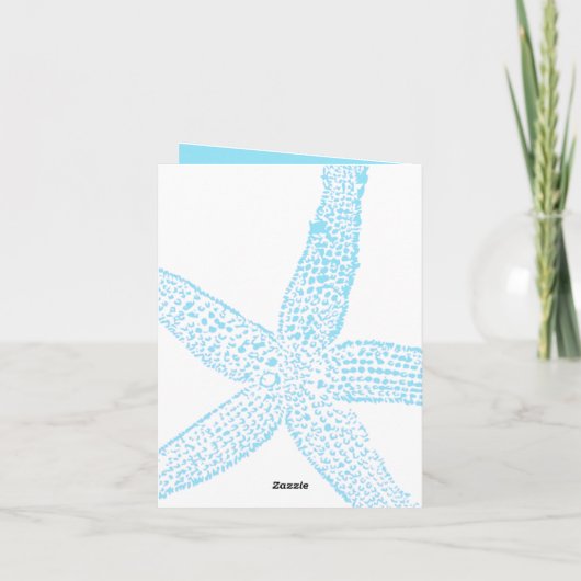 Starfish Nautical Blue White Beach Cool Weddenscha (Achterkant)