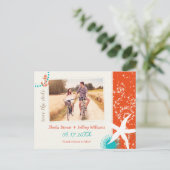 Starfish Nautical Wedding Photo Save the Date Aankondigingskaart (Staand voorkant)