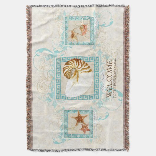 Starfish Nautilus Conch Shell Deken (Voorkant Verticaal)