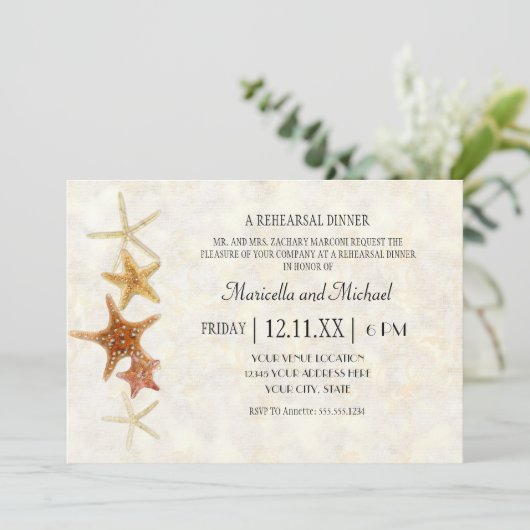 Starfish Nautilus Scallop Zee Shell Modern Patroon Kaart (Staand voorkant)