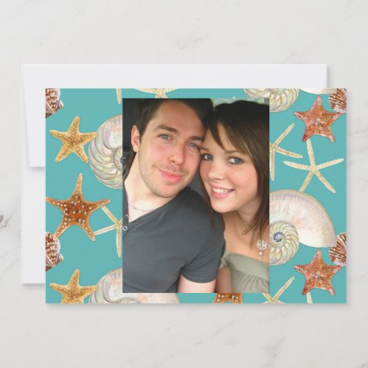 Starfish Nautilus Scallop Zee Shell Modern Patroon Kaart (Achterkant)