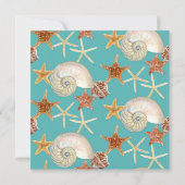 Starfish Nautilus Scallop Zee Shell Modern Patroon Kaart (Achterkant)