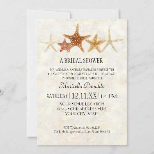 Starfish Nautilus Scallop Zee Shell Modern Patroon Kaart (Voorkant)