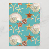 Starfish Nautilus Scallop Zee Shell Modern Patroon Menu (Achterkant)