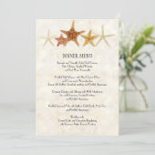 Starfish Nautilus Scallop Zee Shell Modern Patroon Menu (Staand voorkant)
