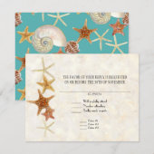 Starfish Nautilus Scallop Zee Shell Modern Patroon RSVP Kaartje (Voorkant / Achterkant)