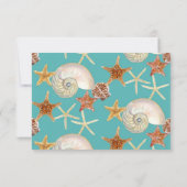 Starfish Nautilus Scallop Zee Shell Modern Patroon RSVP Kaartje (Achterkant)