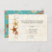 Starfish Nautilus Scallop Zee Shell Modern Patroon RSVP Kaartje (Voorkant / Achterkant)