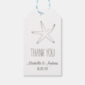Starfish nautische bruiloft dank u cadeaulabel (Voorkant)