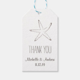 Starfish nautische bruiloft dank u cadeaulabel