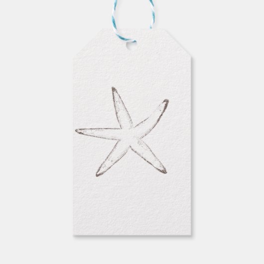 Starfish nautische bruiloft dank u cadeaulabel (Achterkant)