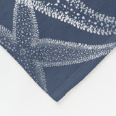Starfish Navy Blue Beach Fleece Blanket (Hoek)