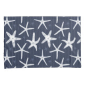 Starfish Navy Blue en White Patterned Coastal Kussensloop (Voorkant-Rechts)