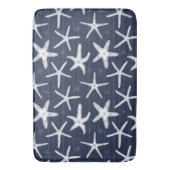 Starfish Navy Blue en White Striped Coastal Badmat (Voorkant Verticaal)