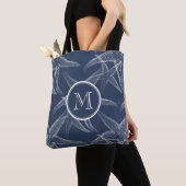 Starfish Navy Blue Monogram Beach Canvas tas (Dichtbij)