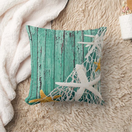 Starfish Netting Beach Hood | aqua Kussen (Deken)