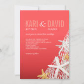 Starfish Netting Beach Wedding | koraal Kaart (Voorkant)