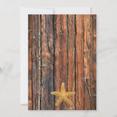 Starfish Netting Beach Wood Wedding | bruin Kaart (Achterkant)