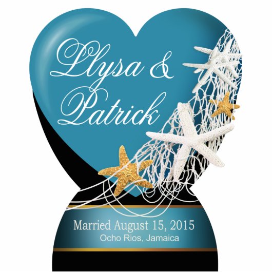 Starfish Netting Wedding CONTACT MET ME 2 PERSONAL Staand Fotobeeldje (Voorkant)