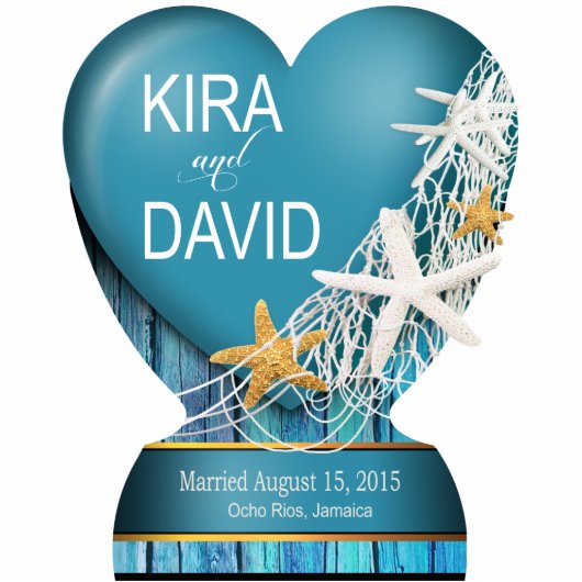 Starfish Netting Wedding CONTACT MET ME 2 PERSONAL Staand Fotobeeldje (Voorkant)