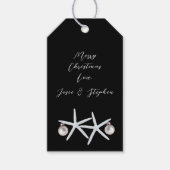 Starfish Neutral Black Christmas Stropdas op cadea Cadeaulabel (Voorkant)