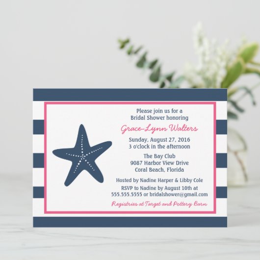 Starfish Nochtans Nobelprijsvraag, marine en roze Kaart (Staand voorkant)