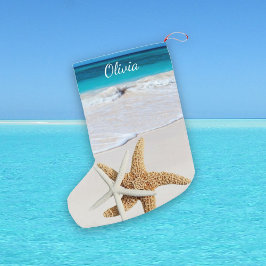 Starfish Ocean Double-Sided met naam Kleine Kerstsok
