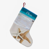 Starfish Ocean Double-Sided met naam Kleine Kerstsok (Voorkant (Hangend))