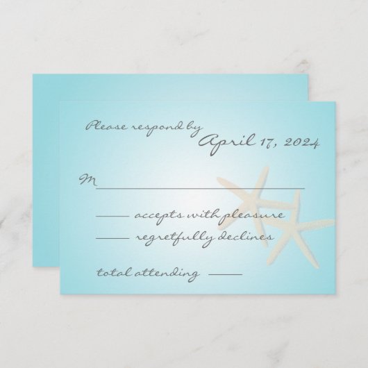 Starfish Ocean Dream Response Kaart (Voorkant / Achterkant)