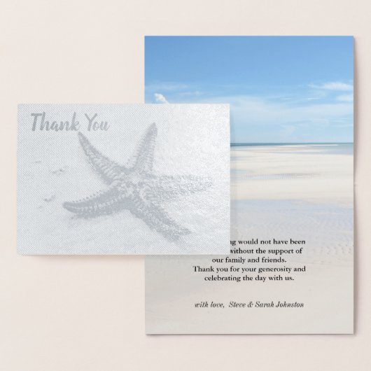 Starfish Ocean Summer Beach Theme Huwelijk Bedankt Folie Kaarten (Display)