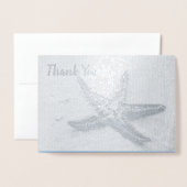 Starfish Ocean Summer Beach Theme Huwelijk Bedankt Folie Kaarten (Voorkant met envelop)