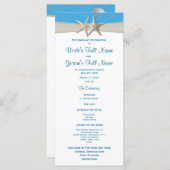 Starfish Ocean Wave Rustic Wedding Program Programmakaart (Voorkant / Achterkant)