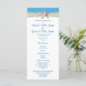 Starfish Ocean Wave Rustic Wedding Program Programmakaart (Staand voorkant)