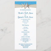 Starfish Ocean Wave Rustic Wedding Program Programmakaart (Voorkant)